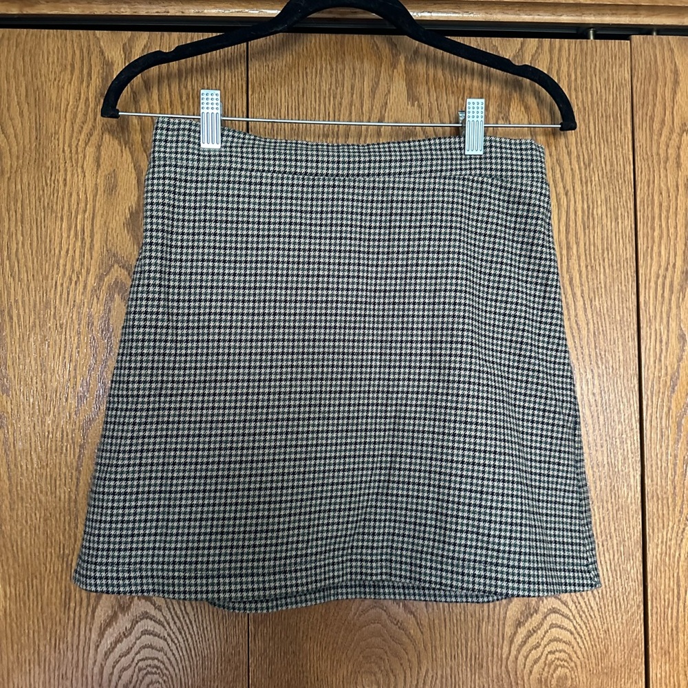 American Eagle Outfitters Green and Brown A-Line Skirt